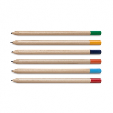 Creion din lemn cu capac colorat 8 x 175 mm.